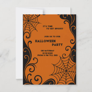 Postal Halloween gótico negro Naranja de honor de Spiderw