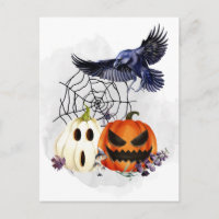 Halloween Gótico Raven Crow Pumpkins