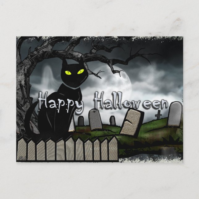 Postal Halloween Graveyard (Anverso)