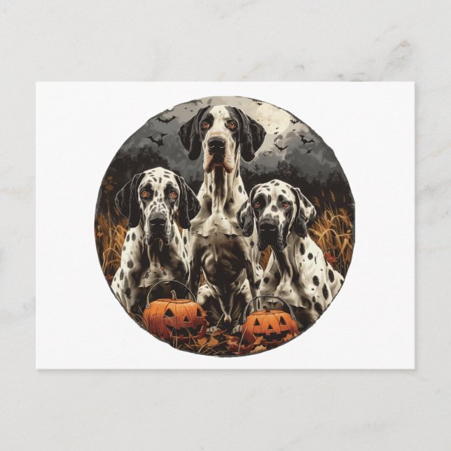 Postal Halloween Great Dane Dogs Jack O Lantern (Anverso)