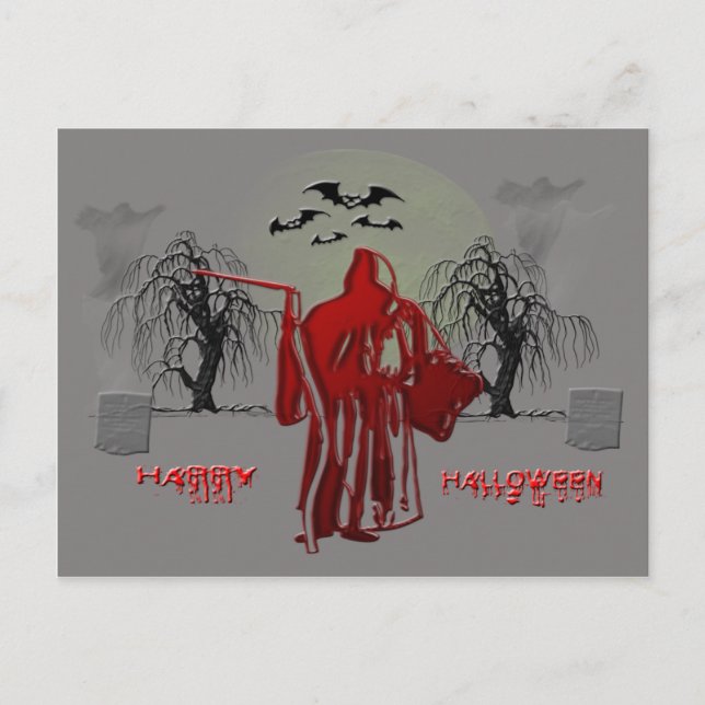 Postal Halloween Grim Reaper (Anverso)