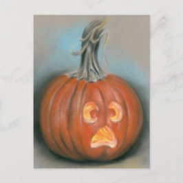 Postal Halloween gritando Jack O Lantern Pumpkin Pastel