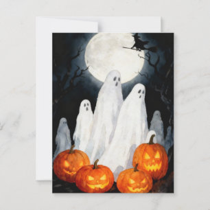 Postal Halloween Halloween Brujas Fantasma Mujer