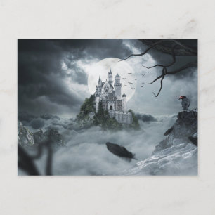 Postal Halloween Haunted Castle House Night Scary