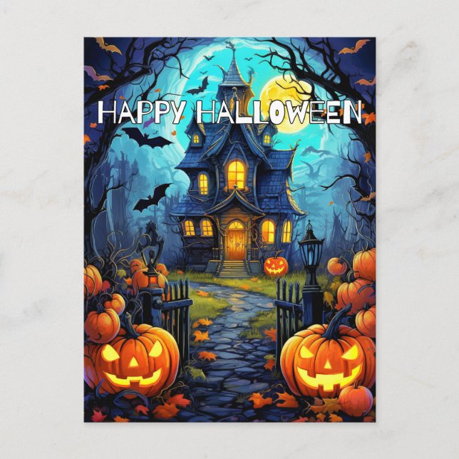 Postal Halloween Haunted House (Anverso)