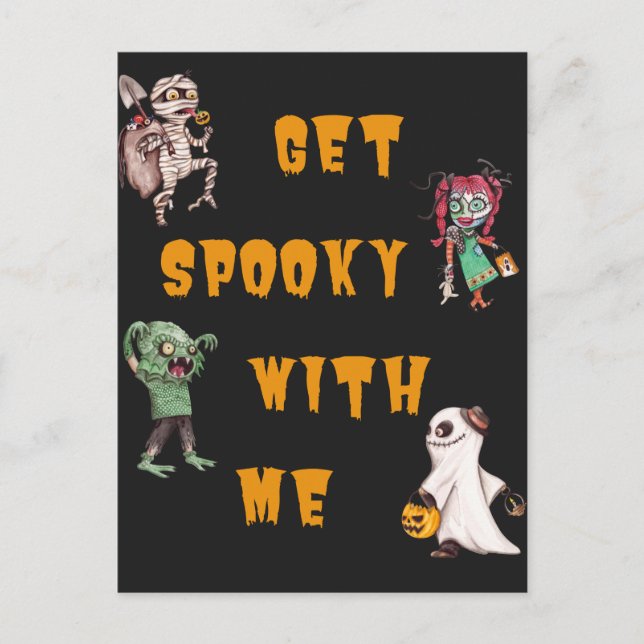 Postal Halloween, Hazte Fantasma Conmigo (Anverso)
