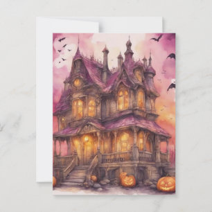 Postal Halloween House Arte de IA
