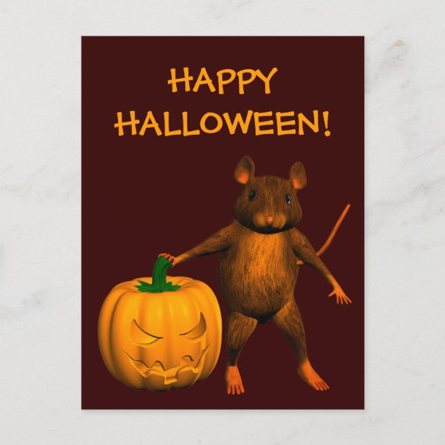 Postal Halloween House Mouse (Anverso)