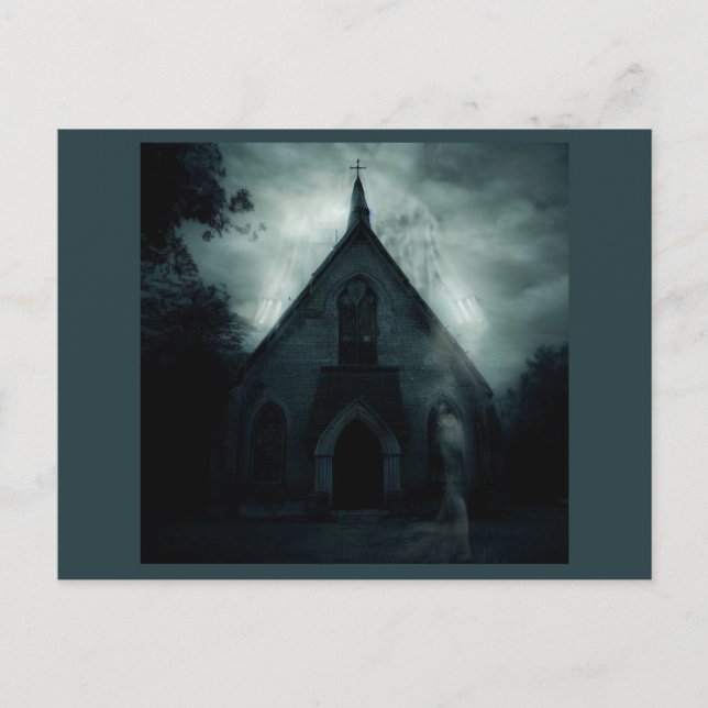 Postal Halloween - Iglesia embrujada 1 (Anverso)