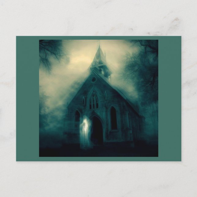 Postal Halloween - Iglesia embrujada 4 (Anverso)