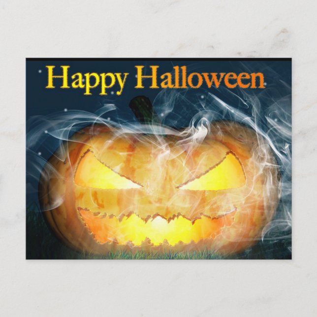 Postal Halloween Jack-0-lantern (Anverso)