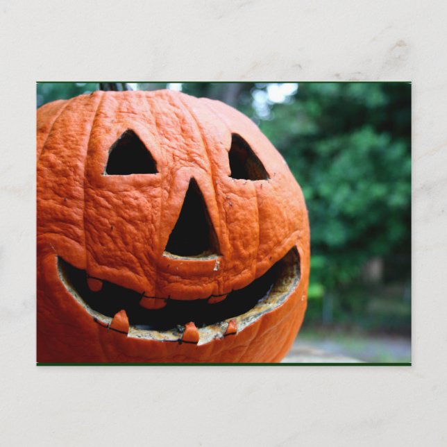 Postal Halloween Jack O Lantern cierra (Anverso)