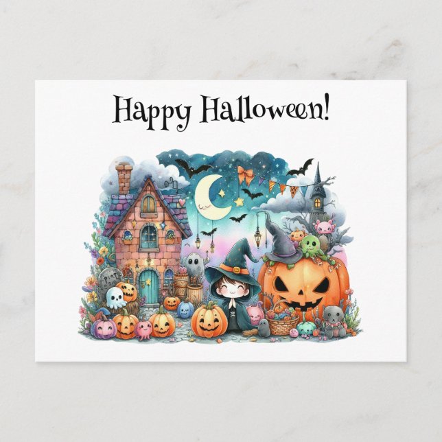 Postal Halloween Kawaii (Anverso)