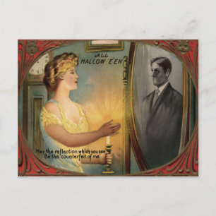 Postal Halloween Mirror Postcard