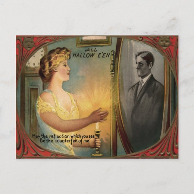 Postal Halloween Mirror Postcard (Anverso)
