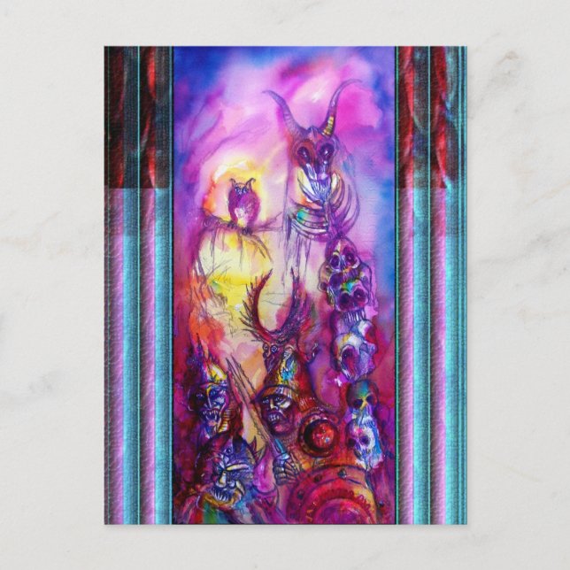 Postal HALLOWEEN MONSTERS / Fantasía DE LA GUERRA DE ORK (Anverso)