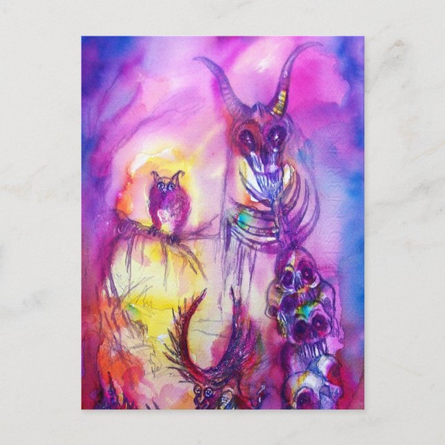Postal HALLOWEEN MONSTERS / Fantasía DE LA GUERRA DE ORK (Anverso)