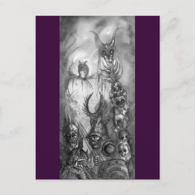 Postal HALLOWEEN MONSTERS / Fantasía DE LA GUERRA DE ORK (Anverso)