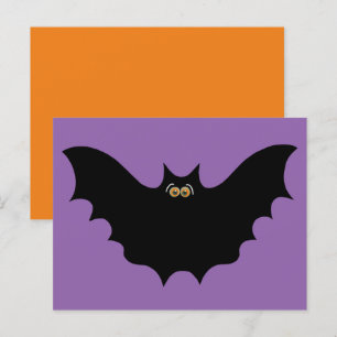 Postal Halloween Murciélago Negro