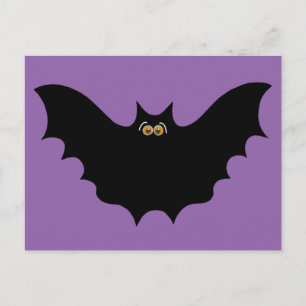 Postal Halloween Murciélago Negro