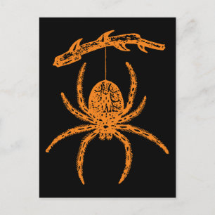 Postal Halloween Naranja Spider