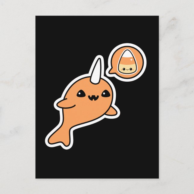 Postal Halloween Narwhal (Anverso)