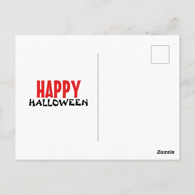 Postal Halloween night cartoon ghost in town  (Reverso)