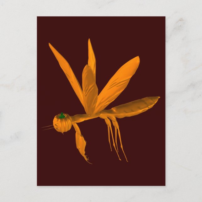 Postal Halloween Orando a Mantis (Anverso)