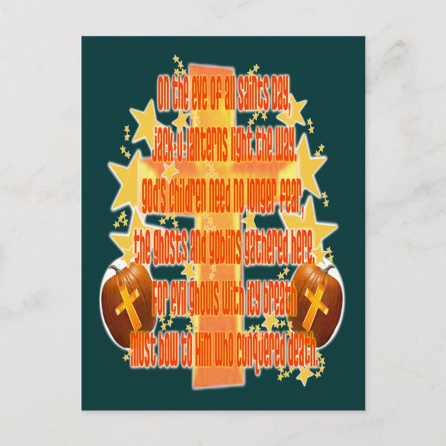 Postal Halloween para cristianos (Poema) (Anverso)