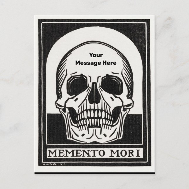 Postal Halloween Party Personalizado Skeleton Birthday (Anverso)