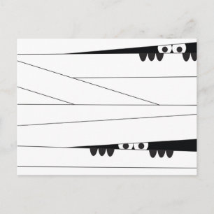 Postal Halloween Peeking Mummy