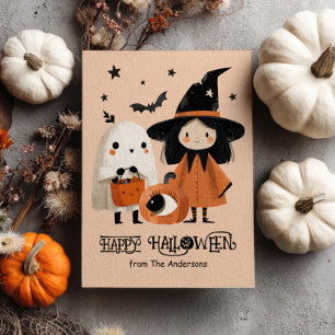 Postal Halloween, Personalizado de colores brillantes y b