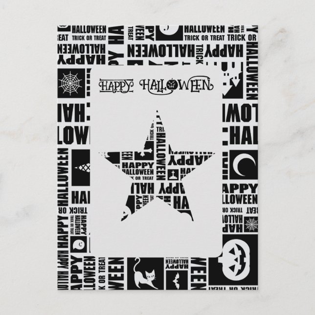 Postal Halloween Personalizado Guay Whimsical Typography  (Anverso)