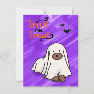Postal Halloween Personalizado Whimsical Cute Fantasma Pe