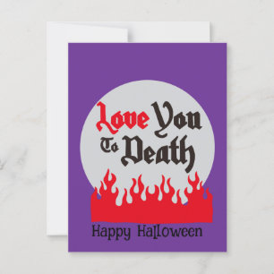Postal Halloween Personalizado Whimsical Funny Morado Mod