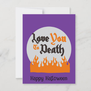 Postal Halloween Personalizado Whimsical Funny Morado Mod