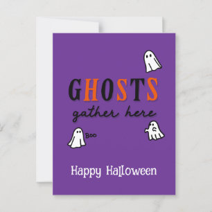 Postal Halloween Personalizado Whimsical Funny Morado Mod