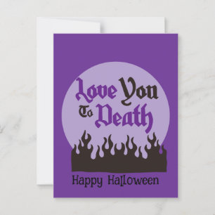 Postal Halloween Personalizado Whimsical Funny Morado Mod