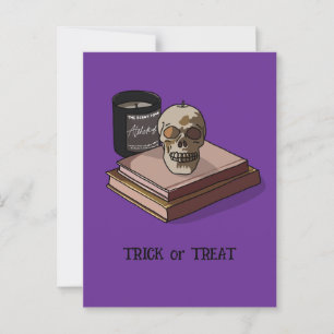 Postal Halloween Personalizado Whimsical Funny Skull