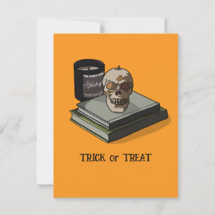 Postal Halloween Personalizado Whimsical Funny Skull
