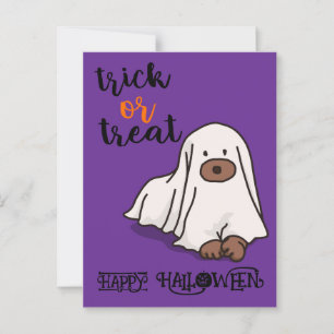 Postal Halloween Personalizado Whimsical Gracioso Perro f