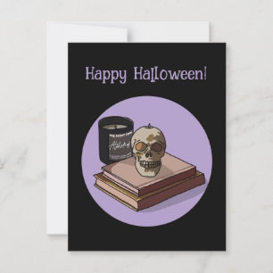 Postal Halloween Personalizado Whimsical Skull Moderno Mo