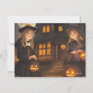 Postal Halloween Post Card - Grils de Ailly Howard