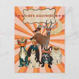Postal HALLOWEEN Postcard DE ANIMALES MASQUERADOS