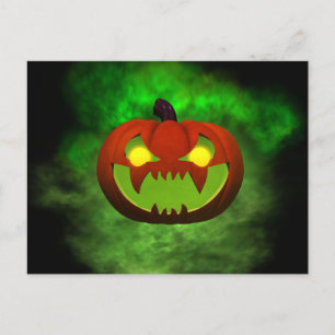 Postal Halloween-Pumpkin malvado espeluznante