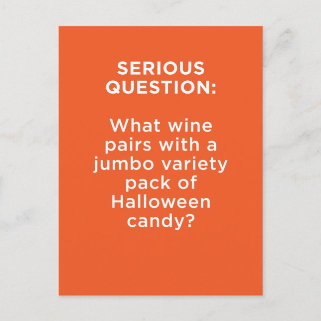 Postal Halloween: ¿Qué pares con vino y dulce? (Anverso)