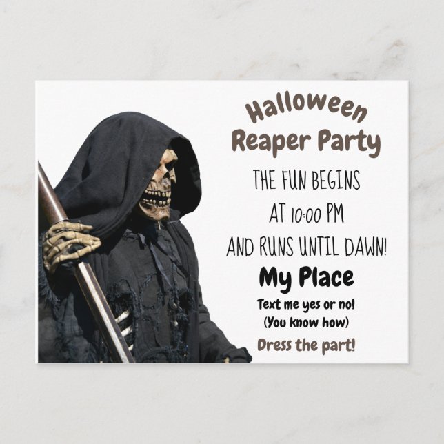 Postal Halloween Reaper Fiesta (Anverso)
