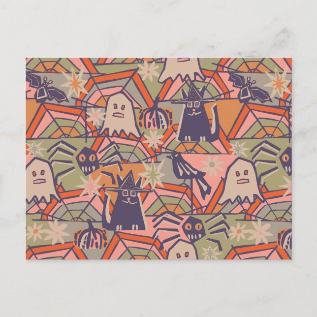 Postal Halloween retro (Anverso)