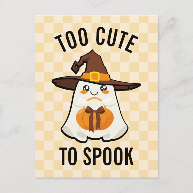 Postal Halloween Retro Fantasma Bastante Agradable Para H (Anverso)