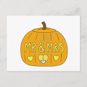 Postal Halloween Romántico Sr y Sra 